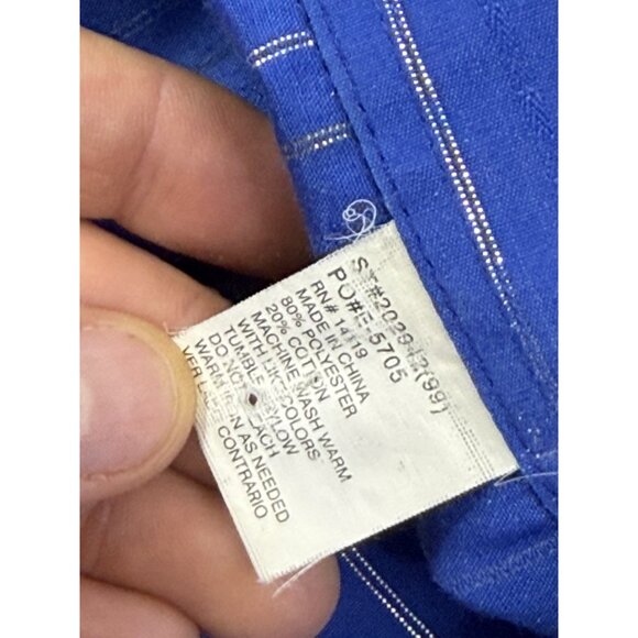 Ely Cattleman XXL Blue Metallic Stripe Pearl Snap Shirt  Dry-cleaned EUC - Picture 9 of 9